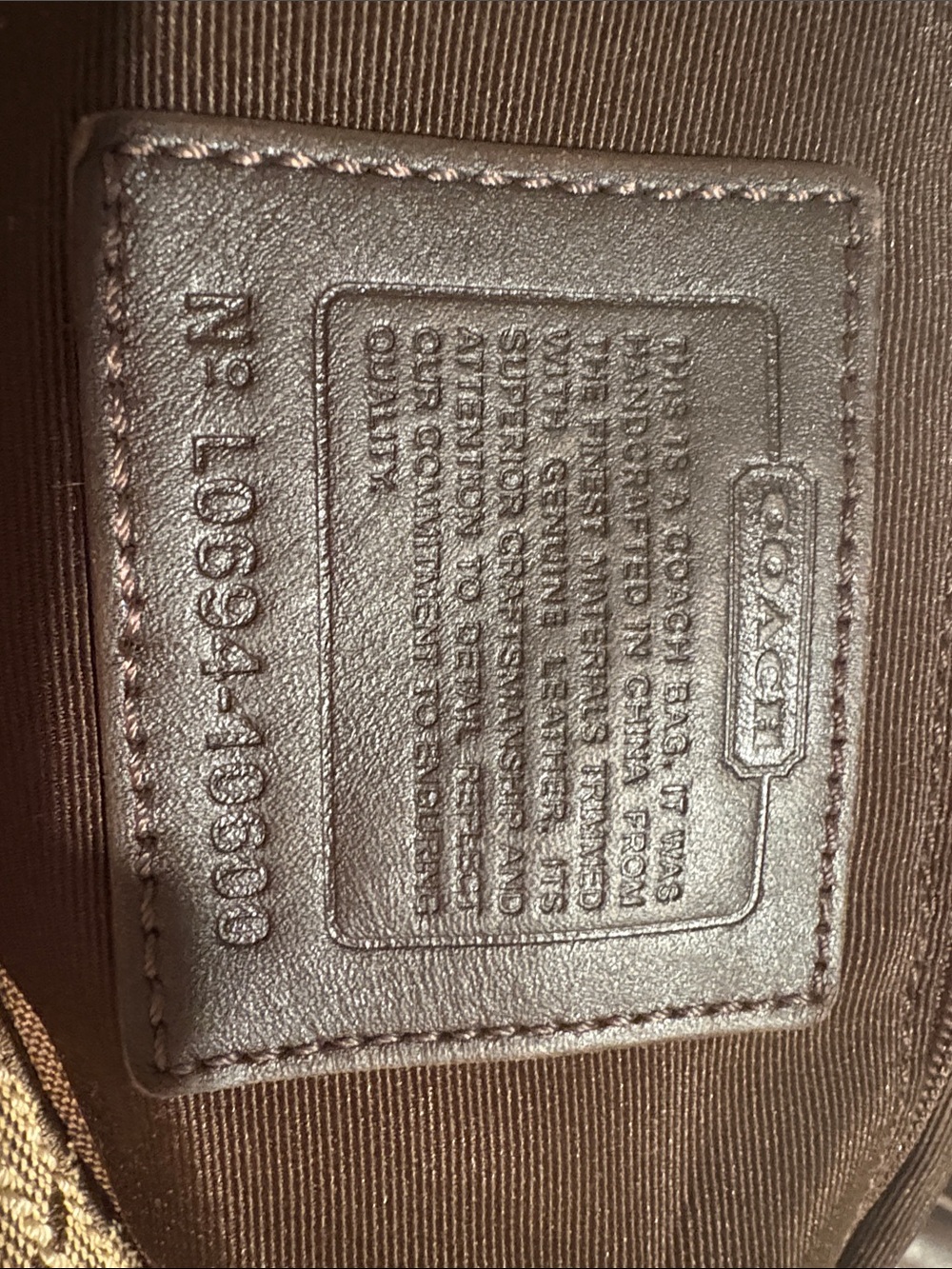 Vintage Coach Dark Brown Leather Interior Patch Wallet